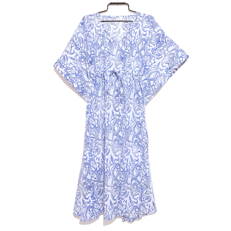 Marine Blue Cabana Kaftan 