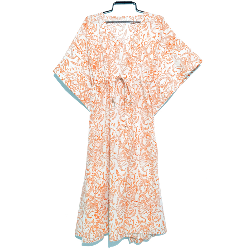 Brick Orange Cabana Kaftan 