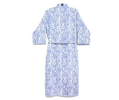  Marine Blue 3/4 Sleeve Cabana Robe 