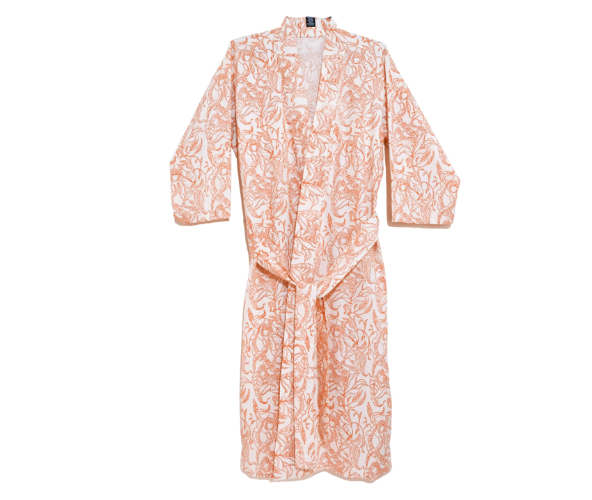 Brick Orange 3/4 Sleeve Cabana Robe  